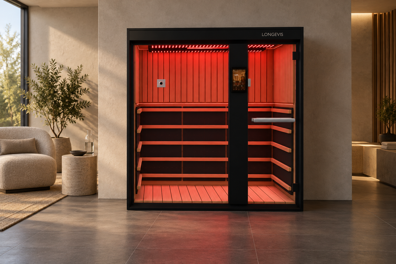 红光开启的空间场景 — sauna-ox